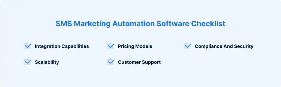 checklist for sms automation