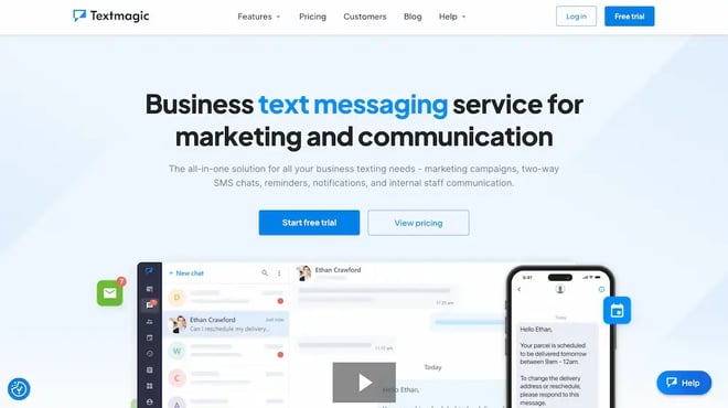 Screenshot of TextMagic SMS campaign platform.