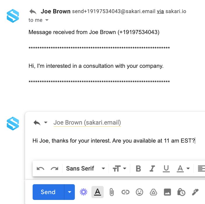 Email-to-SMS