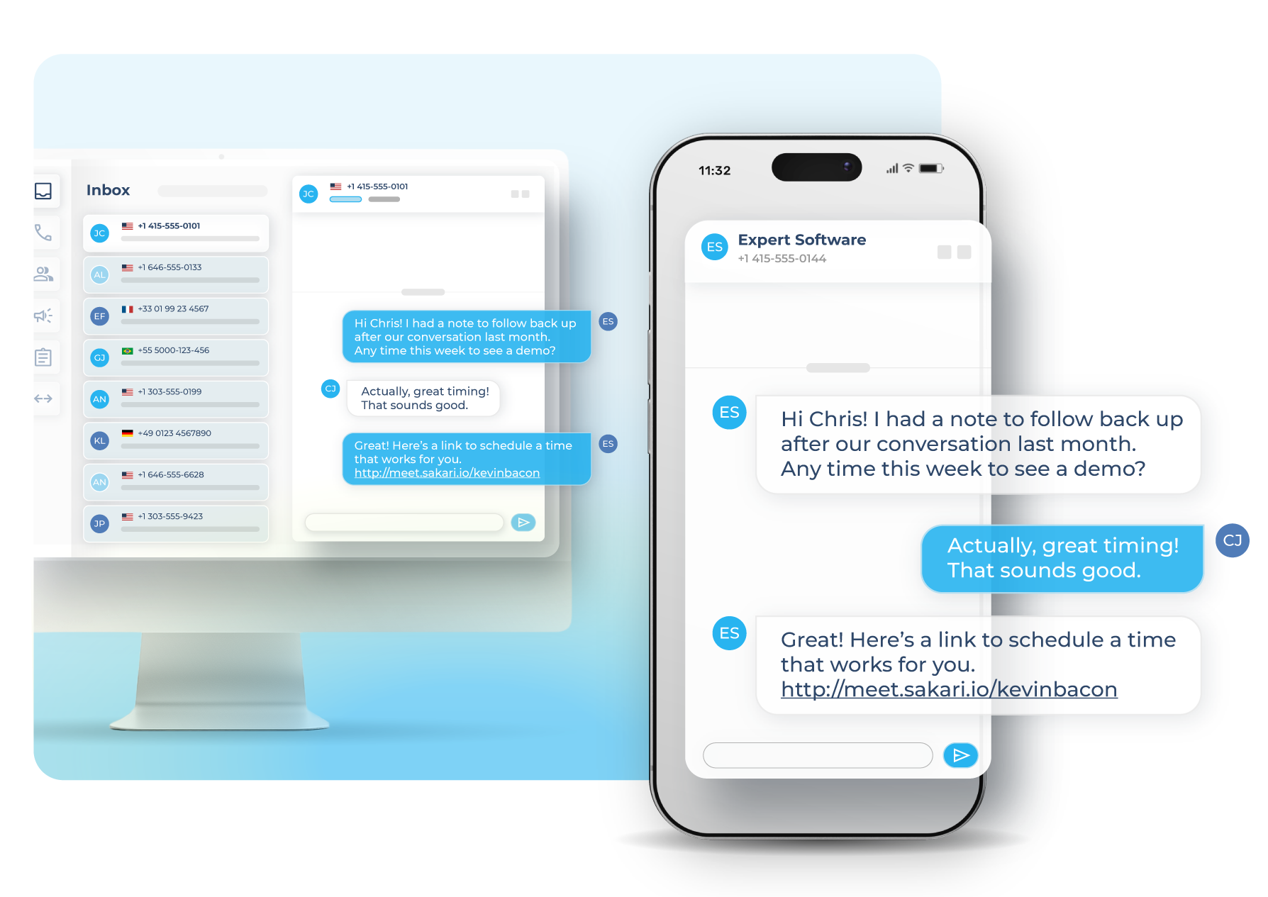 Sakari-Sales-Automated-Cold-Lead-Followup-Inbox-Phone