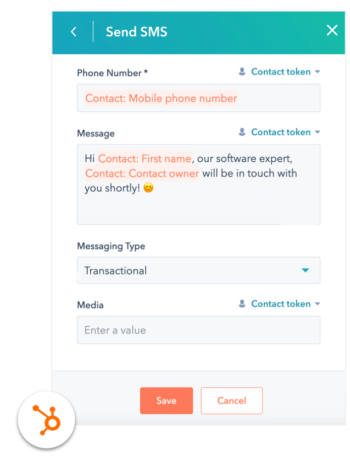 HubSpot-Send-SMS-window