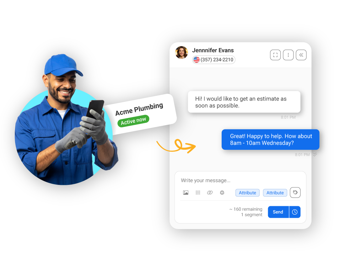 Plumbing text messages